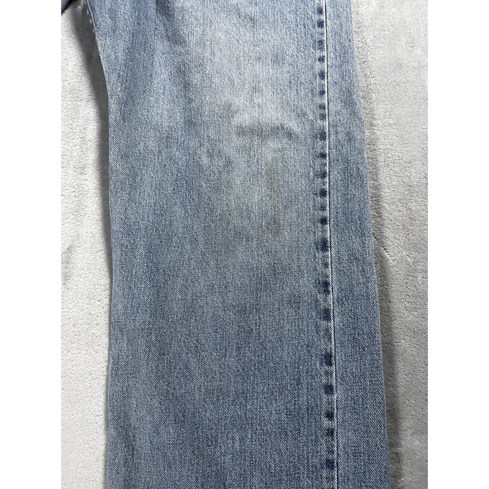 Levis 505 Jeans Mens 40x32 Blue Regular Straight Light Wash Denim - Picture 4 of 11